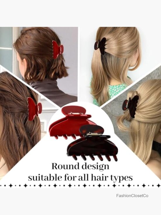 Medium Acetate Hair Claw Clip Set 3 Inch Tortoise Shell Hair Clasp for Women main image 6